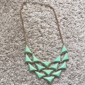 Turquoise & Gold Statement Geometric Bib Necklace